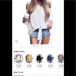NWOT white off the shoulder top